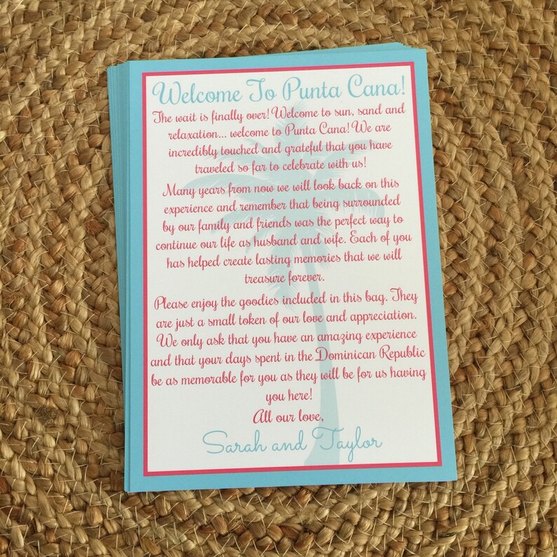 Wedding Tropical Welcome Letter Wedding Welcome Destination Wedding Welcome Welcome Letter Welcome Note Beach Wedding Welcome Letter