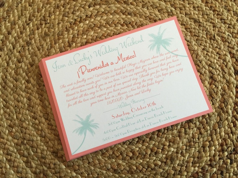Tropical Wedding Welcome Destination Wedding Welcome Letter Beach Wedding Welcome Letter Wedding Welcome Letter Wedding Welcome