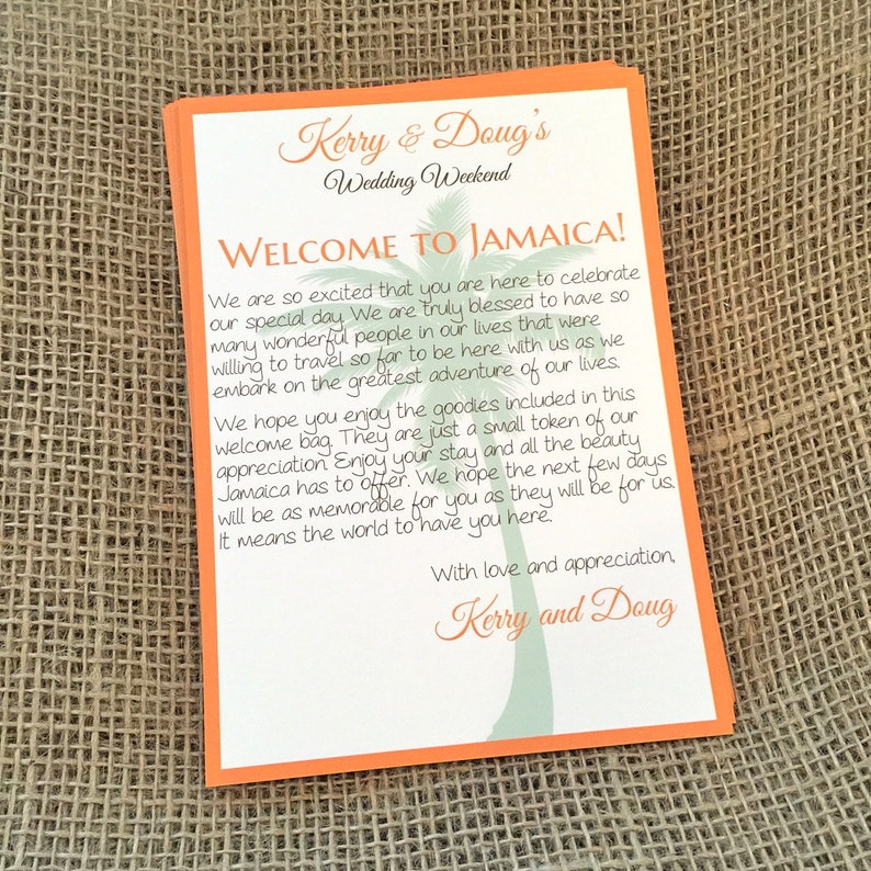 Beach Wedding Welcome Letter Destination Wedding Welcome Etsy