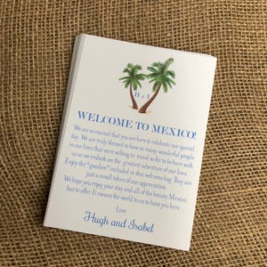 Wedding Welcome Letters, Palm Tree Welcome Letter, Destination Wedding Welcome, Beach Wedding Welcome Note, Customized Welcome Letter image 3