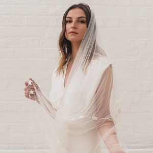 Star Drop Wedding Veil: Soft English Tulle, Celestial Bridal Veil | CELESTE