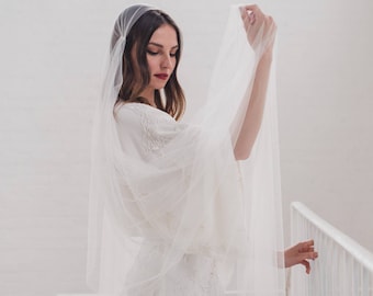 Juliet cap veil, Juliet veil, cap veil, boho veil, 1920s wedding veil, Kate Moss bohemian veil, English Net veil, soft long veil | FAITH