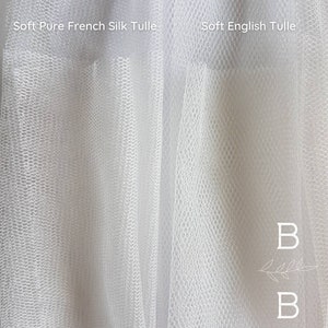 Order a fabric sample/swatch Soft English Tulle, Pure Silk Tulle, English Net, Fine English Tulle, Italian Tulle, Point d'esprit, Polkadot image 5