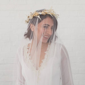 Soft tulle drop veil, soft silky drop veil, English Net drop veil, blusher veil, 2 tier, minimal, classic, modern, chapel, cathedral TRUTH image 1