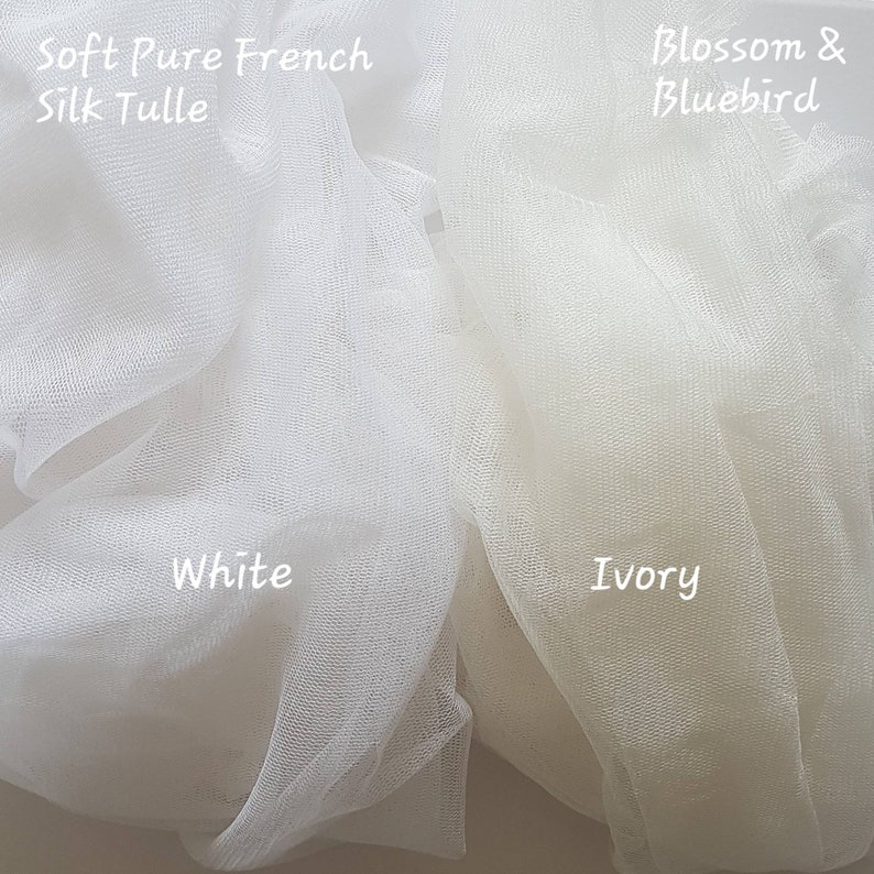 Order a fabric sample/swatch Soft English Tulle, Pure Silk Tulle, English Net, Fine English Tulle, Italian Tulle, Point d'esprit, Polkadot image 4