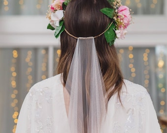 Barely there wedding veil, minimal soft veil, ultra sheer, silk style bridal veil, raw cut edge, English Net, subtle, medium width | PEACE