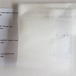 Order a fabric sample/swatch Soft English Tulle, Pure Silk Tulle, English Net, Fine English Tulle, Italian Tulle, Point d'esprit, Polkadot image 8