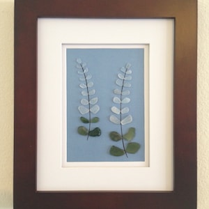 Genuine sea glass art, pebble art, lupine flower, home decor, beach decor, wall art decor, unique gift, wall hanging