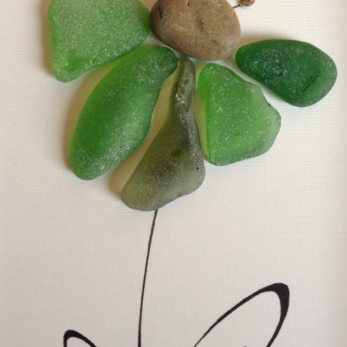 Genuine Green sea hotsell glass art, home decor, beach decor, wall art, pebble art, unique gift, framed art, flower