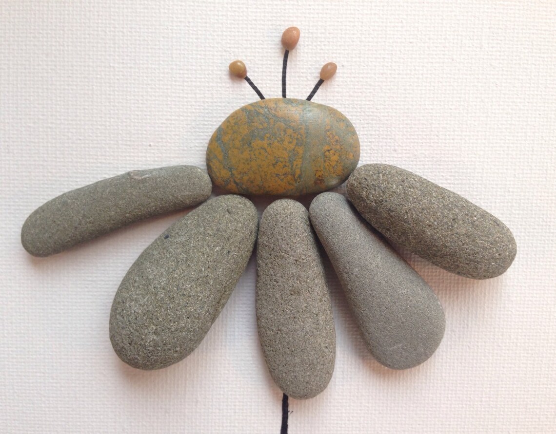 Pebble Art Wall Art Decor Beach Decor Home Decor Canvas Etsy