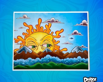 Sunrise Surprise Satin Art Print by Dirkx Ink