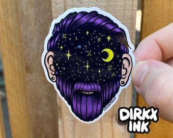 Space Face Sci Fi Cartoon Gloss Vinyl Art Sticker Decal for Skateboards Snowboards Laptop Lunch Box