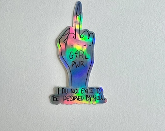 Girl Power by Des Roberts Vinyl Holographic Sticker
