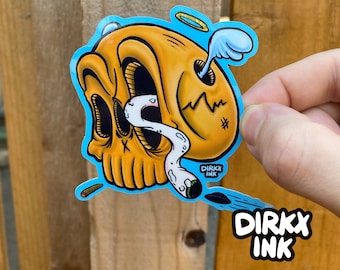 Random-O Cartoon Gloss Vinyl Art Sticker Decal for Lapotp Skateboard Snowboards