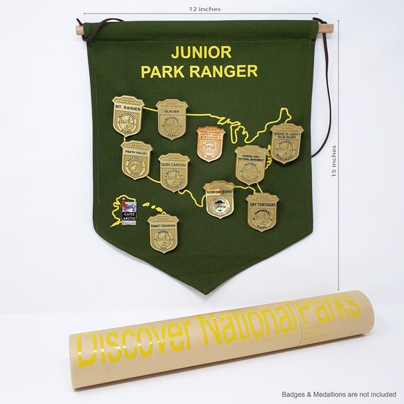 National Park Junior Ranger Badges Display Banner / Enamel Pin | Etsy