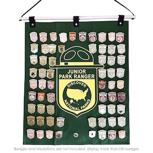 National Park Junior Ranger Scouts Badges Display BANNER Plus / Enamel Pin & Patch Organizer