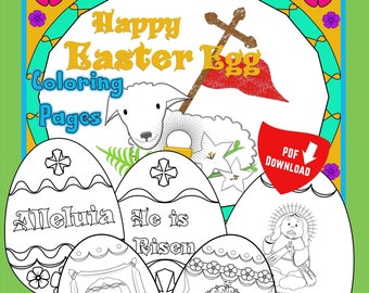 Happy Easter Egg Coloring Pages PDF