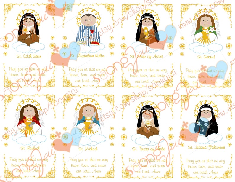 Cute Saint holy Cards Printable PDF image 7