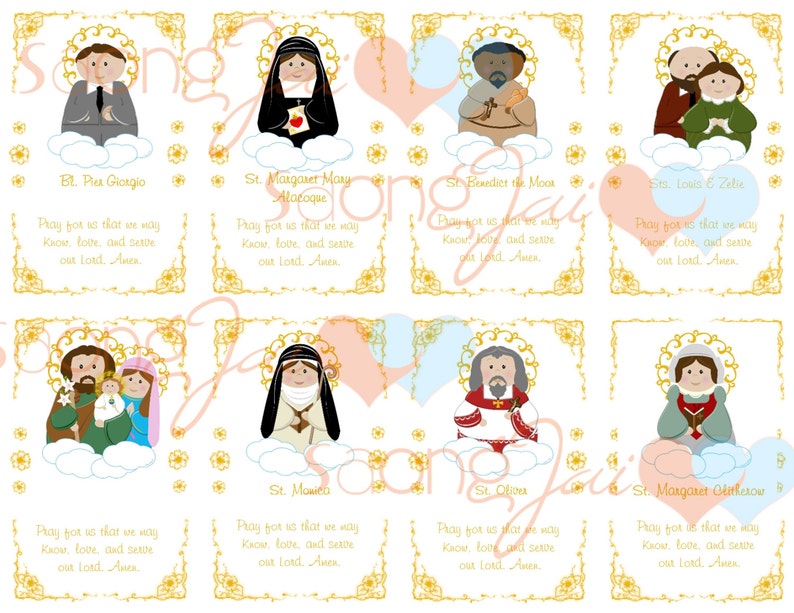 Cute Saint holy Cards Printable PDF image 4