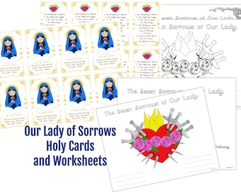 Our Lady of Sorrows Holy Cards and Worksheets PDF