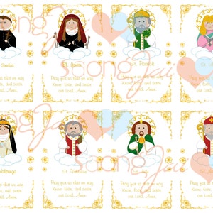 Cute Saint Holy Cards Printable PDF - Etsy