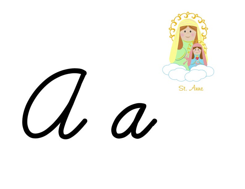 Large Cute Saints Alphabet Flash Cards Printable PDF | Etsy