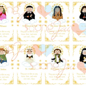 Cute Saint Holy Cards Printable PDF - Etsy