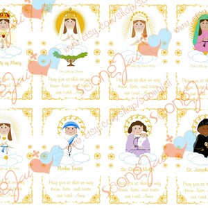 Cute Saint Holy Cards Printable PDF - Etsy