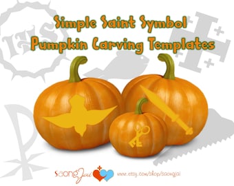 Simple Saint Symbol Pumpkin Carving Templates