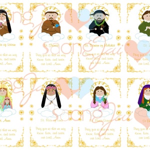 Cute Saint Holy Cards Printable PDF - Etsy