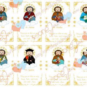 Cute Saint Holy Cards Printable PDF - Etsy