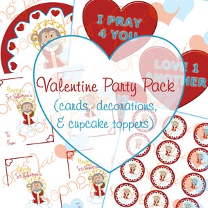 Traditionelles Valentinstag Party Pack PDF zum Ausdrucken