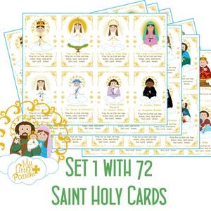 Cute Saint holy Cards Printable PDF