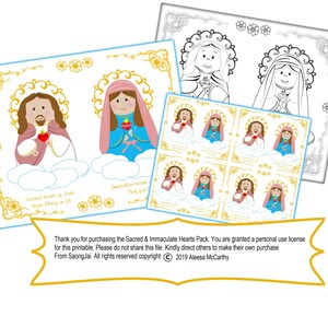 Cute Sacred & Immaculate Heart Printable PDF