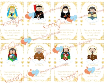 2nd Edition Cute Saint Holy Cards Printable PDF