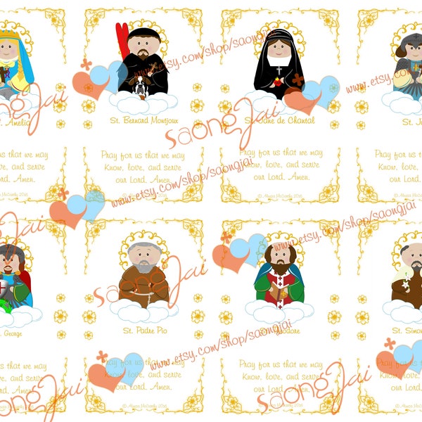 2nd Edition Cute Saint Holy Cards Printable PDF