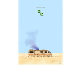 Breaking Bad - It's Just Basic Chemistry / Walter White / Jessie Pinkman / Giclee Poster 24"x36"