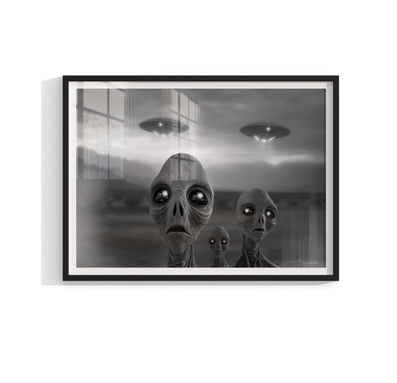 【一点物/F30号】Famous Alien-エリア51の実験台へ-【現代アート F30号】Famous Alien-エリア51の実験台へ-《都市伝説や陰謀論