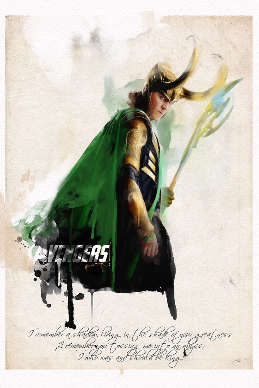 Thor Ragnarok movie poster (e) - Loki poster - 11 x 17 - Tom