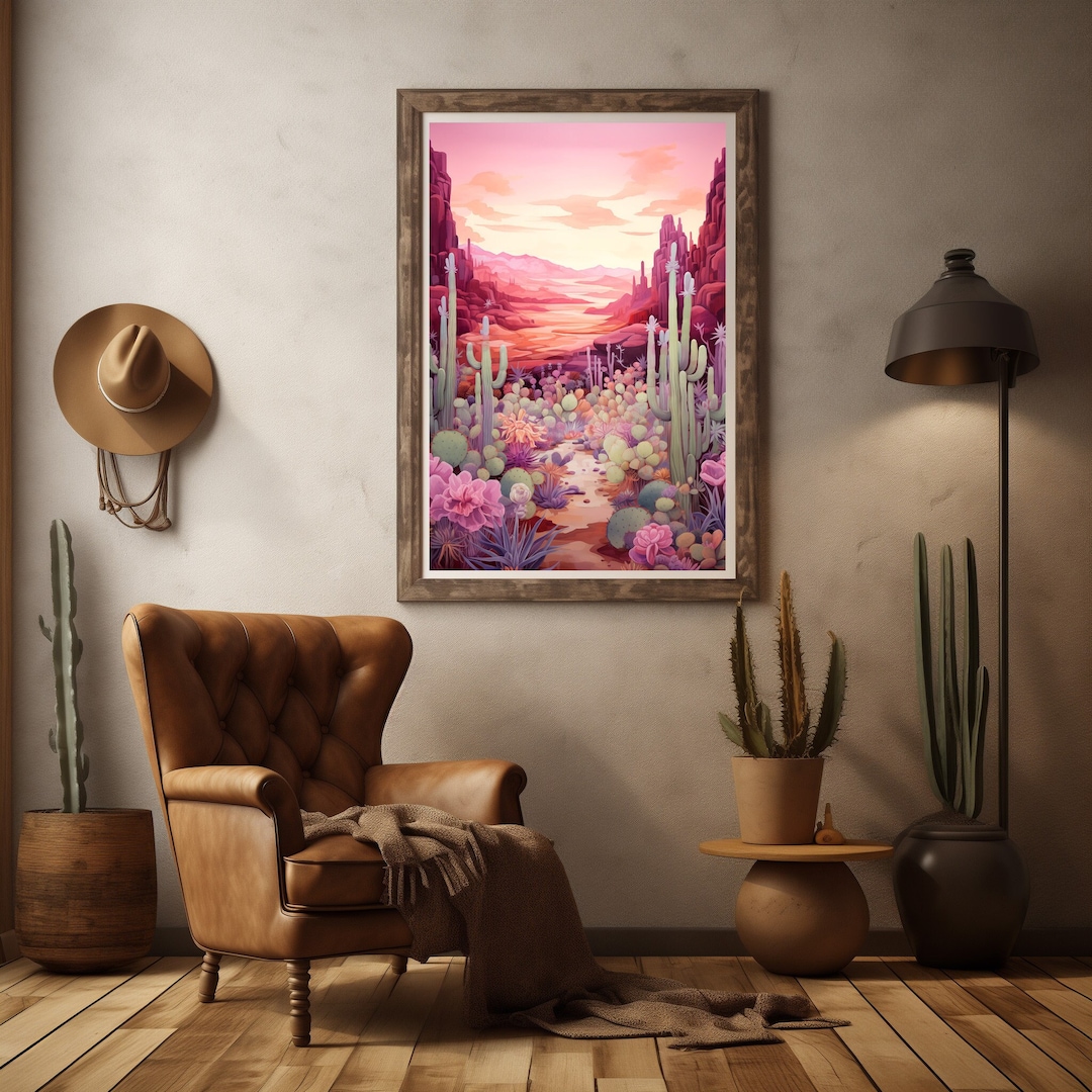 Cactus Colors Desert Wall Art Print | Joshua Tree Wall Decor | Saguaro ...