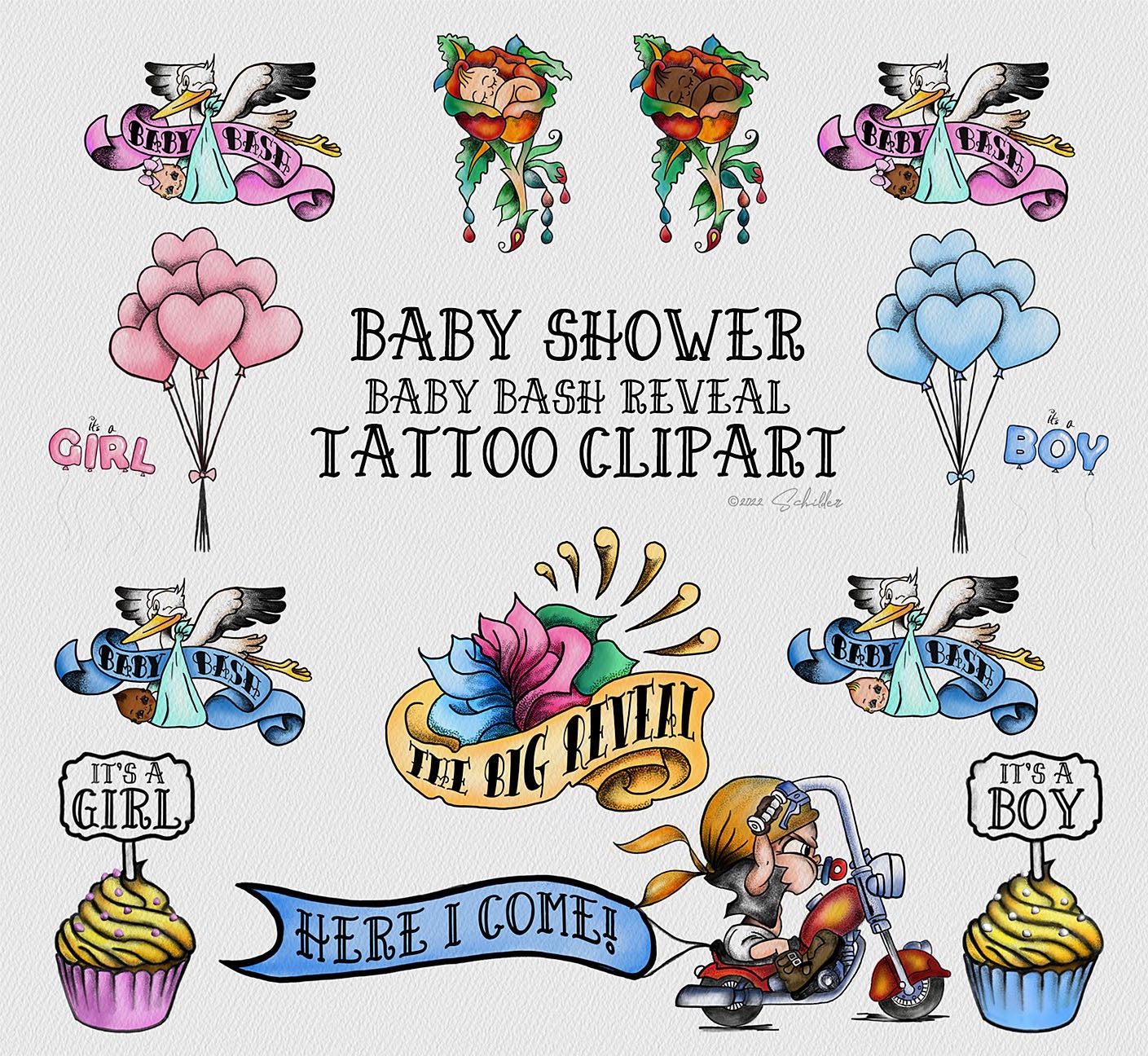 Decorations De Baby Shower Baby Bash Tattoo Fille Garcon Etsy France
