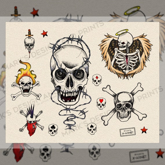 New Skull Tattoo Flash