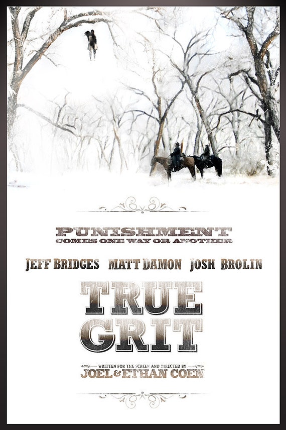 TRUE GRIT 2010 Jeff Bridges Poster 24x36 Free Etsy