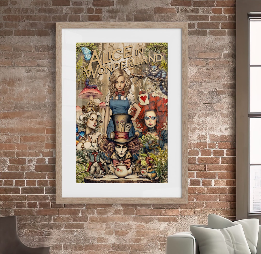 Alice in Wonderland Art Print Poster | Mad Hatter's Tea Party