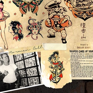 Second close-up of Sailor Jerry (Norman Collins) Vintage Style Tattoo Flash Art Print by Mark Schilder.