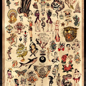 Style A Sailor Jerry (Norman Collins) Vintage Style Tattoo Flash Art Print by Mark Schilder.