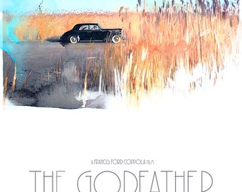 THE GODFATHER Watercolor Alternative Movie Poster - Size 24"x36"