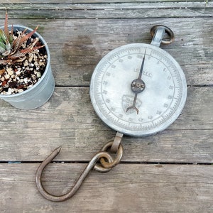 Vintage Salter Scale, Spring Balance Hanging Scale, Industrial Decor