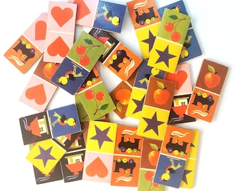 Vintage Colorful Game Pieces, Supply for Craft Projects