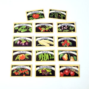 Vintage Canning Labels, Fruit and Vegetable Stickers